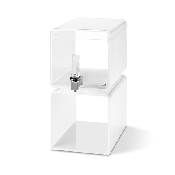 Rosseto Serving Solutions Lucid Cuboid 2 Gal. White Acrylic Beverage Dispenser, 1 EA LD187